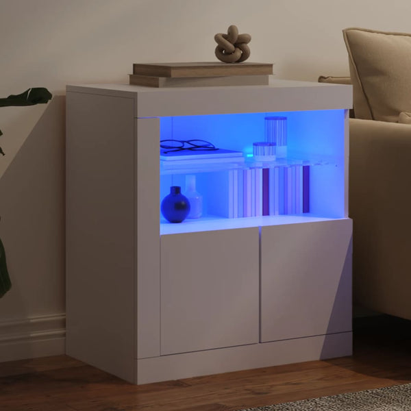Weißes Sideboard mit LED-Beleuchtung Andronikus 60,5x37x67cm