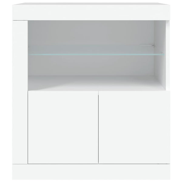 Weißes Sideboard mit LED-Beleuchtung Andronikus 60,5x37x67cm
