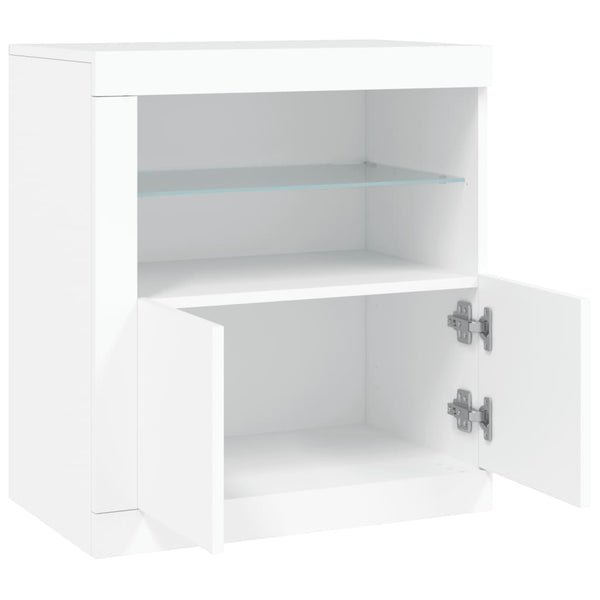 Weißes Sideboard mit LED-Beleuchtung Andronikus 60,5x37x67cm