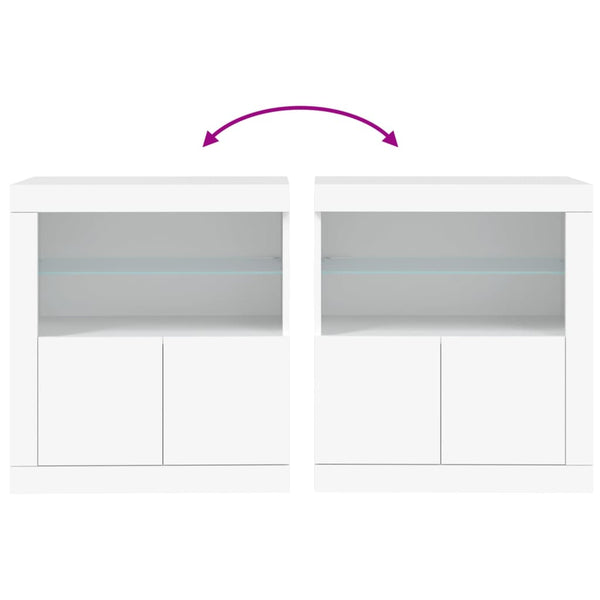 Weißes Sideboard mit LED-Beleuchtung Andronikus 60,5x37x67cm