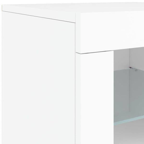 Weißes Sideboard mit LED-Beleuchtung Andronikus 60,5x37x67cm