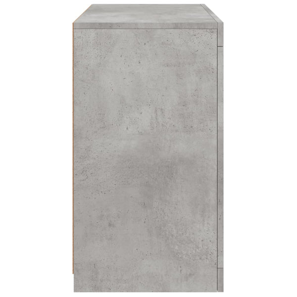 Betongraues Sideboard mit LED-Beleuchtung Andronikus 60,5x37x67cm