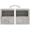 Betongraues Sideboard mit LED-Beleuchtung Andronikus 60,5x37x67cm