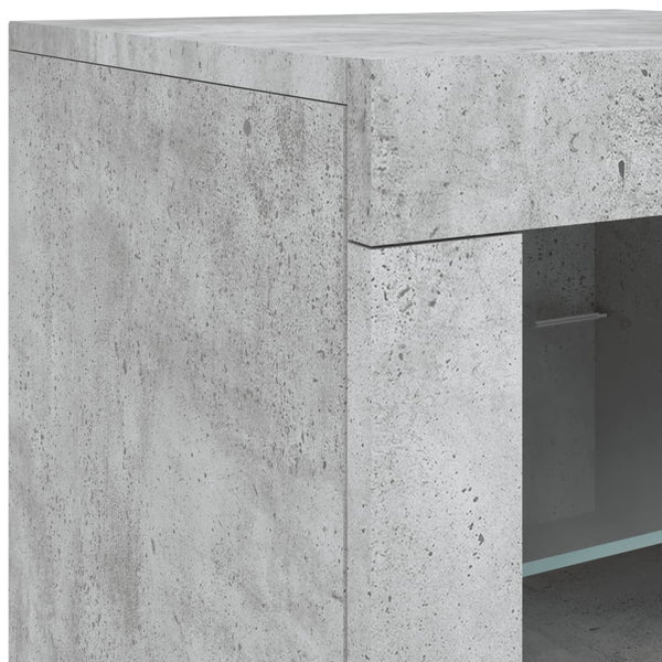 Betongraues Sideboard mit LED-Beleuchtung Andronikus 60,5x37x67cm