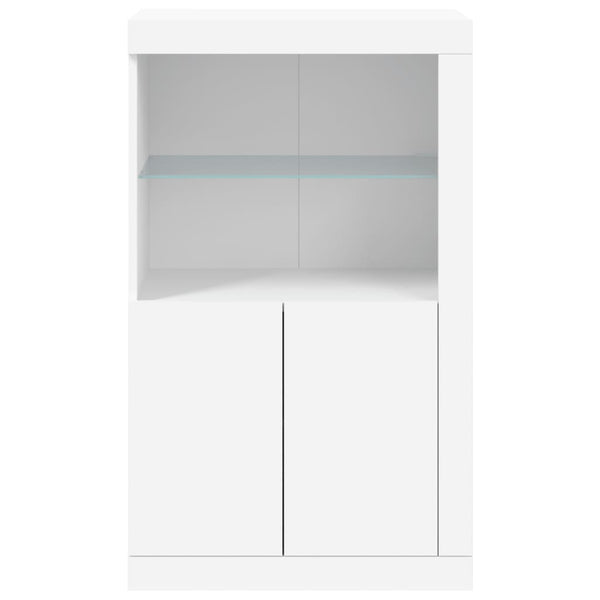 Weißer Beistellschrank mit LED-Beleuchtung Hurezeanu (Holz)