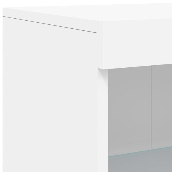 Weißer Beistellschrank mit LED-Beleuchtung Hurezeanu (Holz)