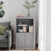 Graues Sideboard mit LED-Beleuchtung Hurezeanu (Sonoma-Holzoptik)