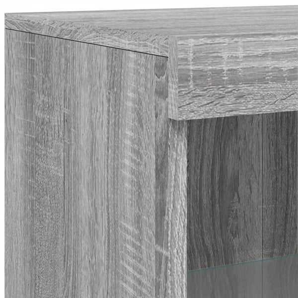 Graues Sideboard mit LED-Beleuchtung Hurezeanu (Sonoma-Holzoptik)