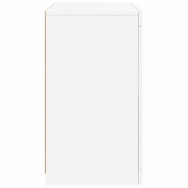 Weiße Beistellschränke mit LED-Beleuchtung Shelvie (2 Stück, Holz)