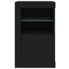 Schwarzer Beistellschrank mit LED-Beleuchtung Shelvie (Holz)