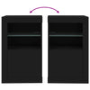 Schwarzer Beistellschrank mit LED-Beleuchtung Shelvie (Holz)