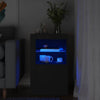 Schwarzer Beistellschrank mit LED-Beleuchtung Shelvie (Holz)