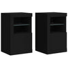 Schwarze Nachttische mit LED-Beleuchtung Shelvie (2er-Set Holz)