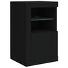 Schwarze Nachttische mit LED-Beleuchtung Shelvie (2er-Set Holz)