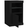 Schwarze Nachttische mit LED-Beleuchtung Shelvie (2er-Set Holz)