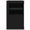 Schwarze Nachttische mit LED-Beleuchtung Shelvie (2er-Set Holz)