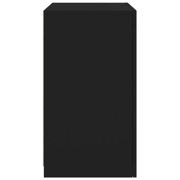 Schwarze Nachttische mit LED-Beleuchtung Shelvie (2er-Set Holz)
