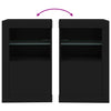 Schwarze Nachttische mit LED-Beleuchtung Shelvie (2er-Set Holz)