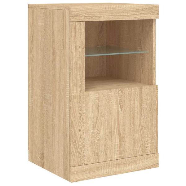Sonoma-Eiche Sideboard Shelvie (mit LED-Beleuchtung, Holz)