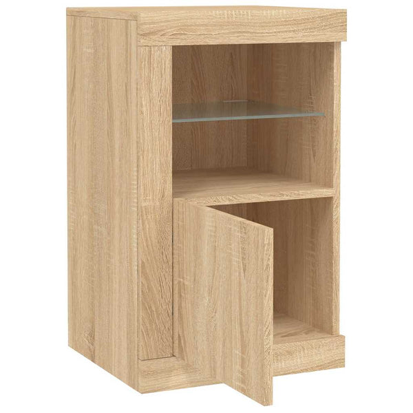 Sonoma-Eiche Sideboard Shelvie (mit LED-Beleuchtung, Holz)