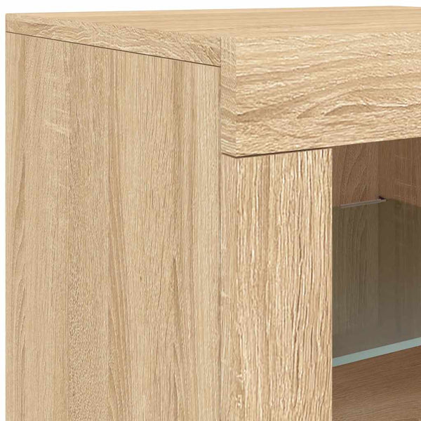 Sonoma-Eiche Sideboard Shelvie (mit LED-Beleuchtung, Holz)
