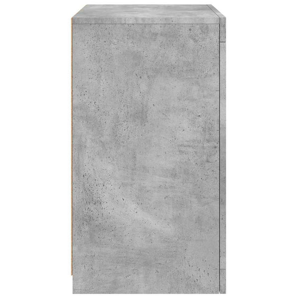 Betoninharmaa sivukaappi led-valoilla Shelvie (puinen)