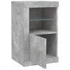 Betongraue Seitenschränke mit LED-Beleuchtung Shelvie (2 Stück, Holz)