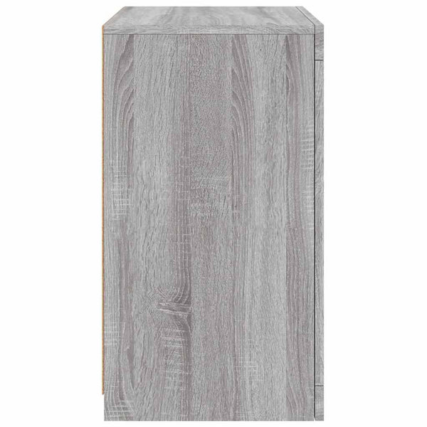 Grauer Beistellschrank mit LED-Beleuchtung Shelvie (Sonoma-Holz)