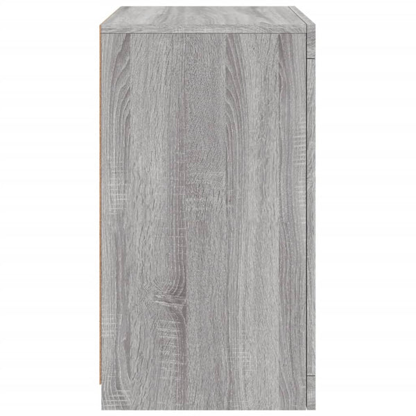 Graue Seitenregale mit LED-Leuchten Shelvie (2 Stück Sonoma-Holz)