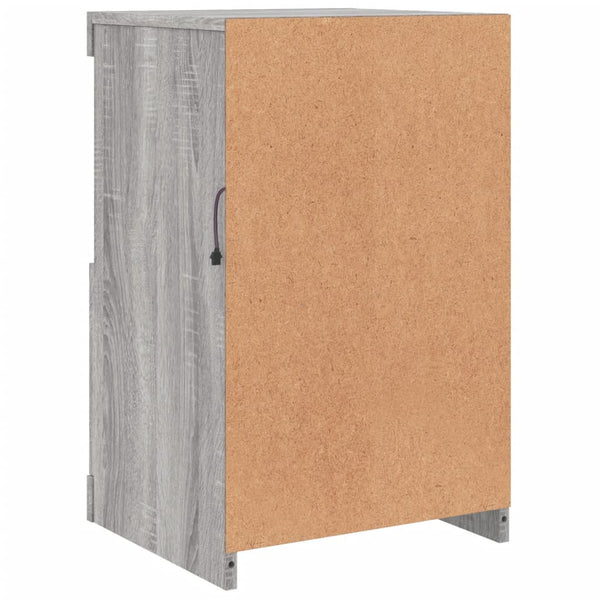 Graue Seitenregale mit LED-Leuchten Shelvie (2 Stück Sonoma-Holz)
