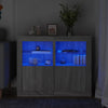 Graue Seitenregale mit LED-Leuchten Shelvie (2 Stück Sonoma-Holz)