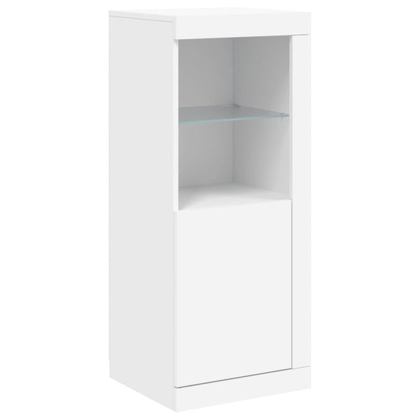 Valkoinen senkki led-valoilla Borselim 41x37x100cm