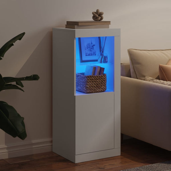 Valkoinen senkki led-valoilla Borselim 41x37x100cm