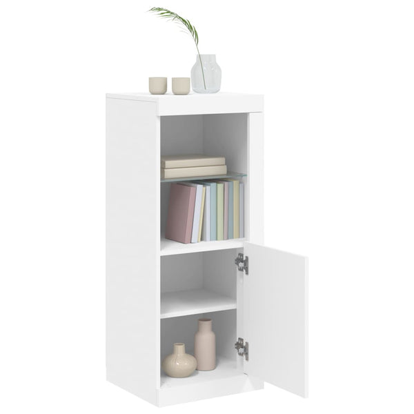 Valkoinen senkki led-valoilla Borselim 41x37x100cm