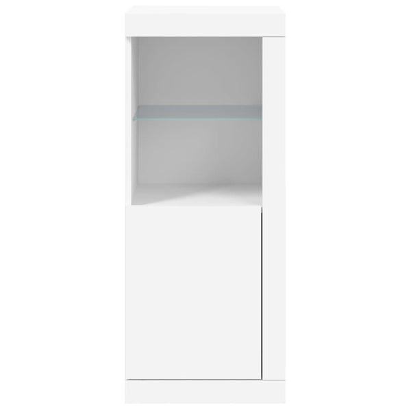 Valkoinen senkki led-valoilla Borselim 41x37x100cm