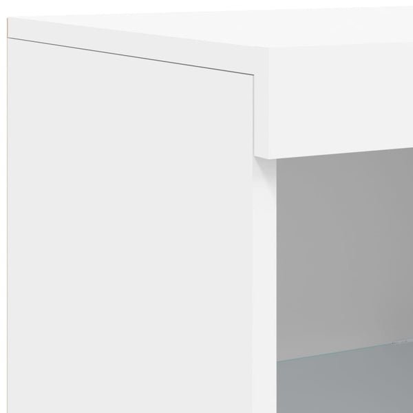 Valkoinen senkki led-valoilla Borselim 41x37x100cm