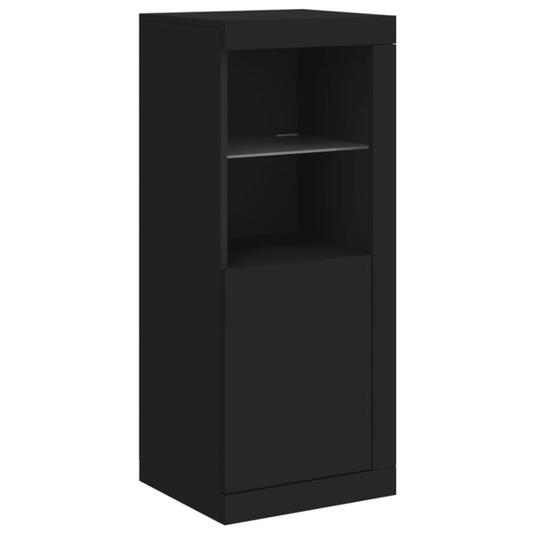 Schwarze Kommode mit LED-Beleuchtung Borselim 41x37x100cm