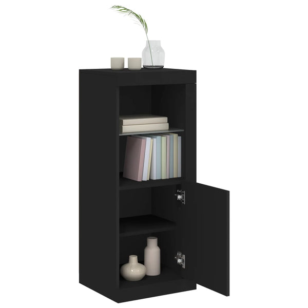 Schwarze Kommode mit LED-Beleuchtung Borselim 41x37x100cm