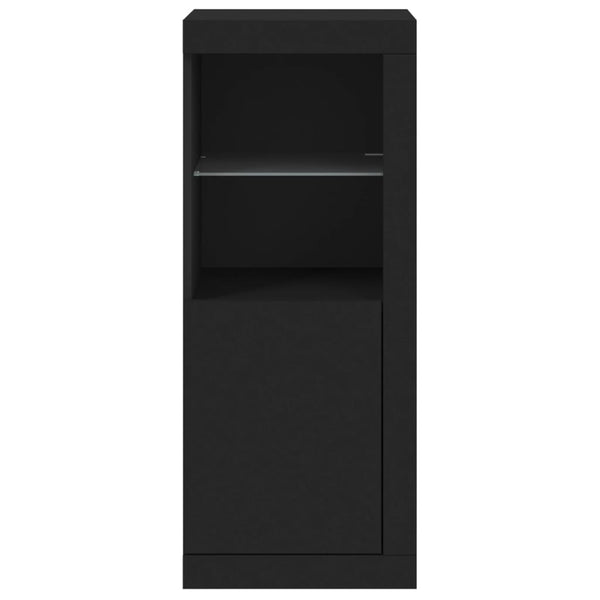 Schwarze Kommode mit LED-Beleuchtung Borselim 41x37x100cm