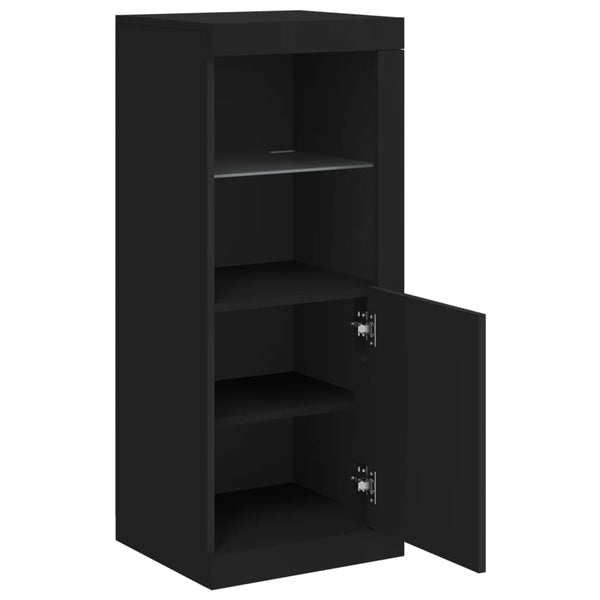 Schwarze Kommode mit LED-Beleuchtung Borselim 41x37x100cm