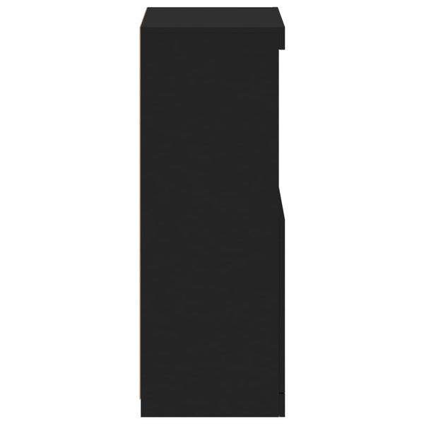 Schwarze Kommode mit LED-Beleuchtung Borselim 41x37x100cm