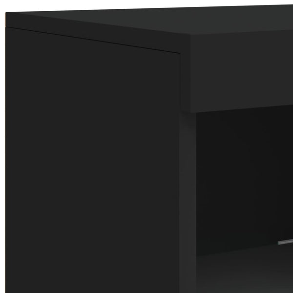 Schwarze Kommode mit LED-Beleuchtung Borselim 41x37x100cm