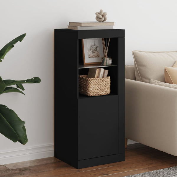 Schwarze Kommode mit LED-Beleuchtung Borselim 41x37x100cm