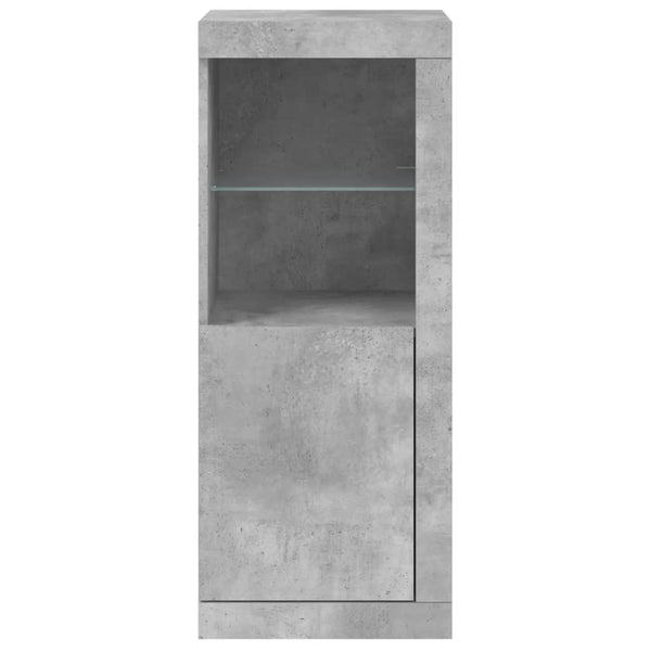 Betoninharmaa senkki led-valoilla Borselim 41x37x100cm