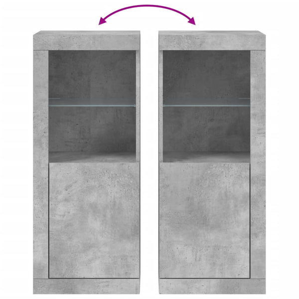 Betoninharmaa senkki led-valoilla Borselim 41x37x100cm