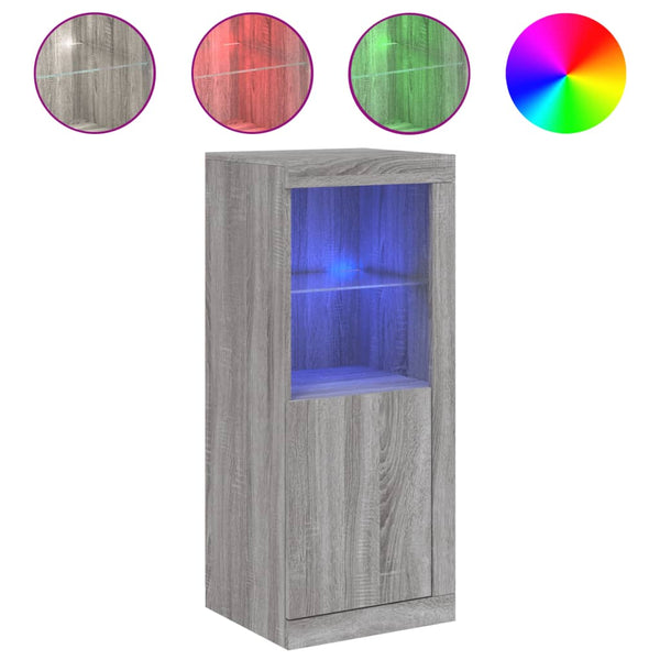 Graue Kommode mit LED-Beleuchtung Borselim 41x37x100cm