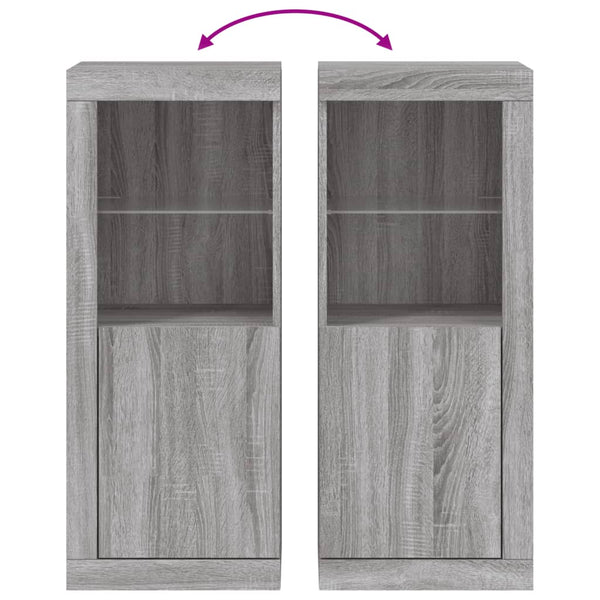 Graue Kommode mit LED-Beleuchtung Borselim 41x37x100cm