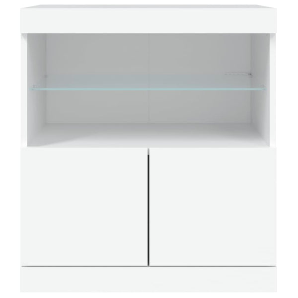 Valkoinen senkki led-valoilla Corentin 60x37x67cm