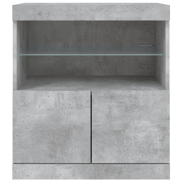 Betongraues Sideboard mit LED-Beleuchtung Corentin 60x37x67cm