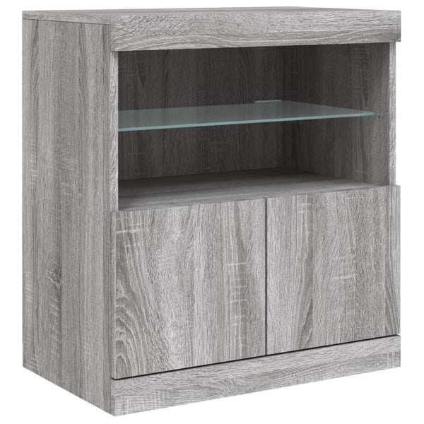Graues Sideboard mit LED-Beleuchtung Corentin 60x37x67cm